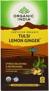 ORGANIC INDIA Tulsi Lemon Ginger Tea Bags (contains 18)