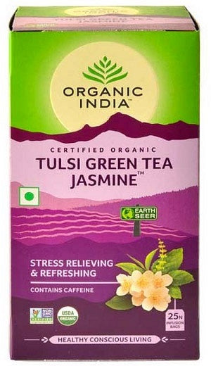 ORGANIC INDIA Tulsi Jasmine Green Tea Bags (contains 18)