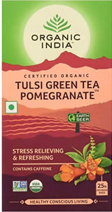 ORGANIC INDIA Tulsi Pomegranate Green Tea Bags (contains 18)