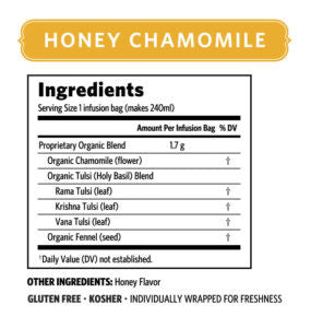 ORGANIC INDIA Tulsi Honey Chamomile Tea Bags (contains 18)